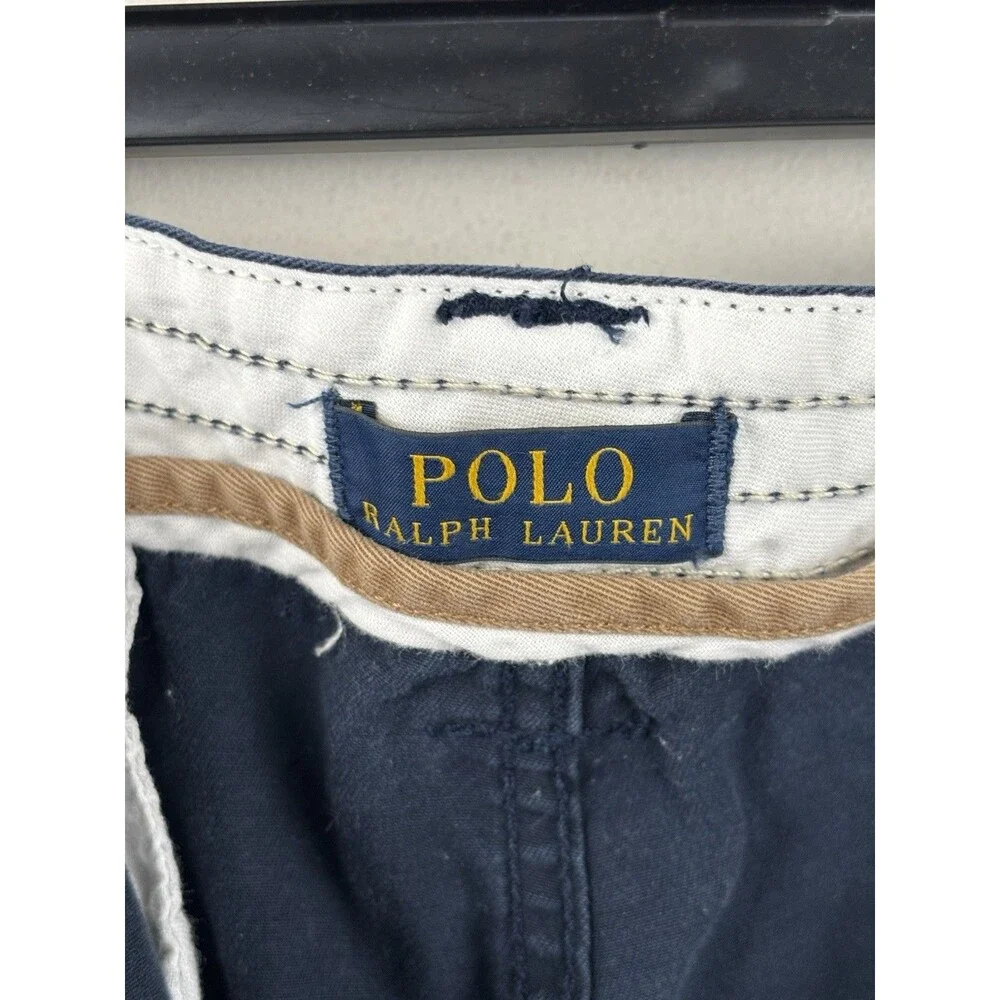 Polo Ralph Lauren Shorts Mens 42 Navy Blue Cargo Short Chinos Pockets